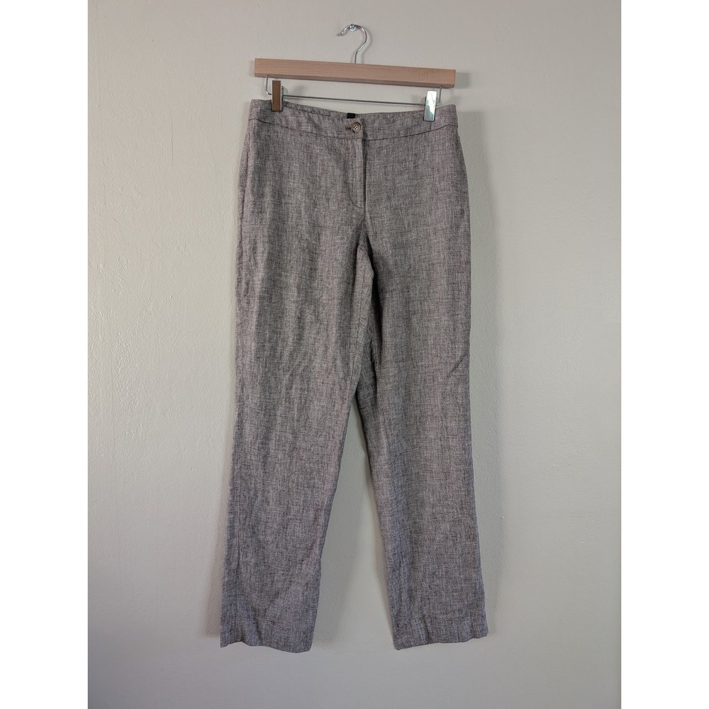 Brown Linen Blend Pants Career Business Office Corporate Womens 6 Jones New York